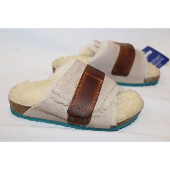 Birkenstock Other - Birkenstock Kyoto‎ Teddy Kids Suede Sandals Shearling Lined BEIGE